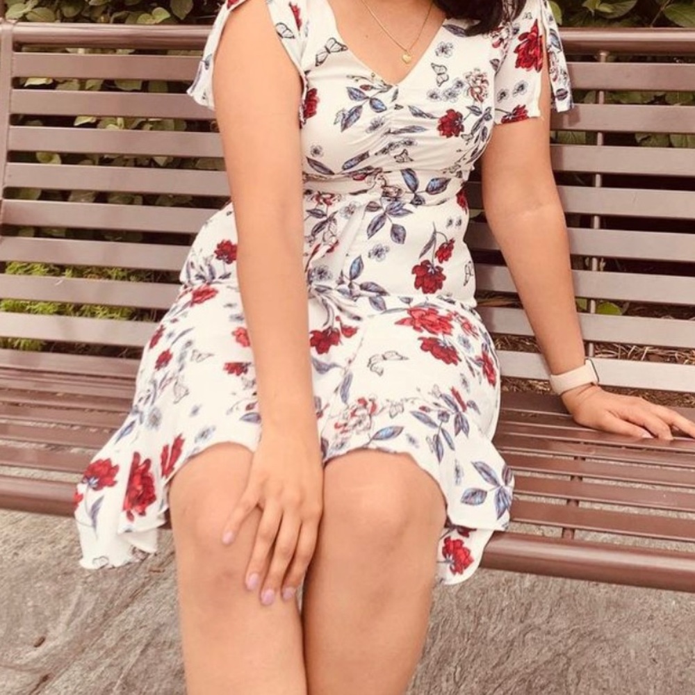 White floral dress